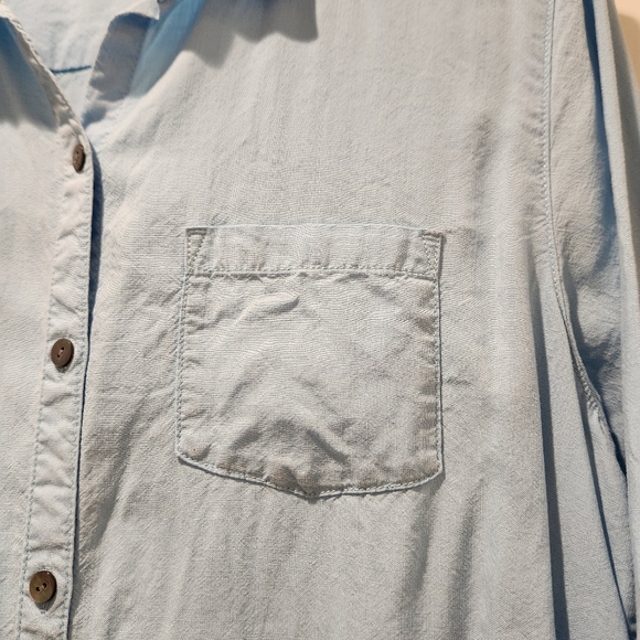 J Jill Womens Blue Long Sleeve Bohemian Tunic Collared Lyocell Extra Large - Picture 3 of 8